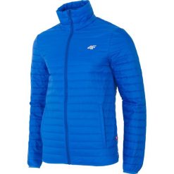 Kurtka puchowa męska KUMP203 - kobalt. Niebieskie kurtki męskie 4f, z materiału. W wyprzedaży za 249.99 zł.