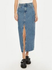 Calvin Klein Jeans Spódnica jeansowa J20J224532 Niebieski Straight Fit. Niebieskie spódnice damskie Calvin Klein Jeans, bez wzorów, z bawełny. Za 299.99 zł.
