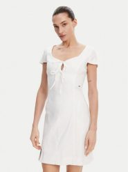 Guess Sukienka letnia W5GK41 WH5L2 Biały Regular Fit. Białe sukienki damskie Guess, na lato, l, z aplikacjami, z lyocellu, bez kołnierzyka, bez ramiączek. Za 347.00 zł.