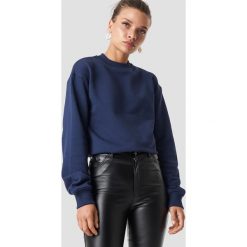 NA-KD Basic Bluza basic - Navy. Niebieskie bluzy damskie NA-KD Basic, prążkowane. Za 100.95 zł.