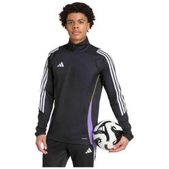 Bluza męska Adidas czarna, slim fit, AEROREADY, zamek na piersi. Czarne bluzy męskie Adidas, m, bez wzorów, z materiału, bez kaptura, na fitness i siłownię. Za 196.85 zł.