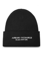 Armani Exchange Czapka XM001637 AF16950 UC001 Czarny. Czarne rękawiczki męskie Armani Exchange, na zimę, bez wzorów, z materiału. Za 239.99 zł.