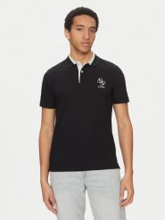 Guess Polo M5GP60 K7O64 Czarny Slim Fit. Czarne koszulki polo męskie Guess, m, z aplikacjami, z bawełny, bez ramiączek. Za 159.99 zł.