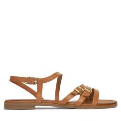 Sandały Lasocki. Brązowe sandały damskie Lasocki, bez wzorów, bez obcasa, na płaskiej podeszwie, bez zapięcia. Za 139.99 zł.