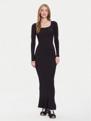 Guess Sukienka codzienna O5BK03 KCDA2 Czarny Slim Fit. Czarne sukienki damskie Guess, na co dzień, xl, z aplikacjami, bez kołnierzyka, bez ramiączek, proste. Za 359.99 zł.