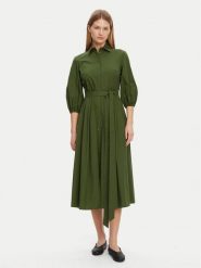 Weekend Max Mara Sukienka koszulowa Kenita 2515221202 Zielony Regular Fit. Zielone sukienki damskie Weekend Max Mara, bez wzorów, z bawełny, bez kołnierzyka, bez ramiączek, koszulowe. Za 969.99 zł.