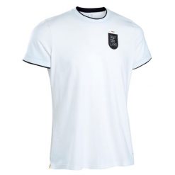 Koszulka do piłki nożnej Kipsta FF100 Niemcy 2024. Koszulki sportowe męskie KIPSTA, l, bez wzorów, z bawełny, bez kołnierzyka, bez ramiączek, do piłki nożnej. W wyprzedaży za 49.99 zł.