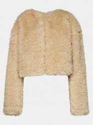 Gina Tricot Futro 20976 Beżowy Oversize. Brązowe płaszcze damskie Gina Tricot, l, bez wzorów, z futra, bez kaptura. Za 229.99 zł.