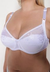 Biały Full Cup Biustonosz z Koronką Vikonie. Białe biustonosze Renee, bez wzorów, z jedwabiu. Za 24.99 zł.