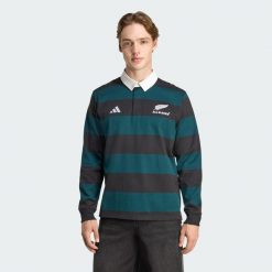 Koszulka polo All Blacks Heritage. Czarne koszulki polo męskie Adidas, xl, bez wzorów, z bawełny, bez kołnierzyka, bez ramiączek. Za 299.00 zł.