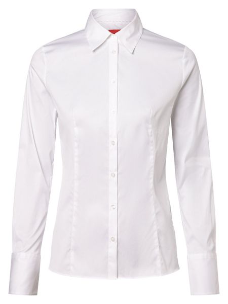 HUGO Bluzka Kobiety Bawełna biały, 36. Białe bluzki damskie Hugo, bez wzorów, z bawełny, eleganckie, bez kołnierzyka, bez ramiączek. Za 479.95 zł.