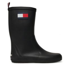 Kalosze Tommy Hilfiger. Czarne kalosze chłopięce Tommy Hilfiger, bez wzorów. Za 199.99 zł.