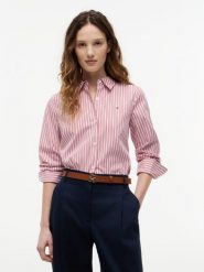 Tommy Hilfiger bluzka koszulowa Kobiety Bawełna (100%) czerwony|wielokolorowy, 42. Czerwone bluzki damskie Tommy Hilfiger, bez wzorów, z bawełny, eleganckie, bez kołnierzyka, bez ramiączek. Za 279.95 zł.