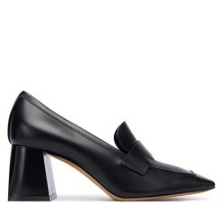 Półbuty Max Mara. Czarne półbuty damskie Max Mara, bez wzorów, bez obcasa, na obcasie, bez zapięcia. Za 2,439.00 zł.