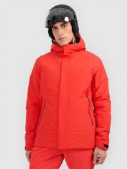 4F Kurtka narciarska membrana 8000 męska - czerwona L. Czerwone kurtki snowboardowe męskie 4f, l, bez wzorów, z materiału, bez kaptura, narciarskie. Za 599.99 zł.