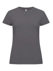 Clique New Classic-T Women Koszulka z bawełny, nowoczesny krój. Szare t-shirty damskie CLIQUE, xl, bez wzorów, z bawełny, klasyczne, bez kołnierzyka. Za 104.55 zł.
