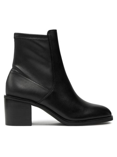 Aldo Botki Ranobrerel 13474572 Czarny. Czarne botki damskie Aldo, ze skóry, bez obcasa, na słupku, bez zapięcia. Za 509.99 zł.