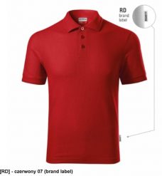 Reserve R22 - ADLER - Koszulka polo męska, 200 g/m2 - czerwony 07 (brand label) S. Czerwone koszulki polo męskie RIMECK, m, bez wzorów, bez ramiączek. Za 49.05 zł.