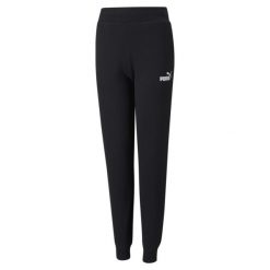 Młodzieżowe spodnie dresowe Essentials PUMA Black. Czarna spodnie dresowe damskie Puma, m, bez wzorów, z bawełny. Za 129.00 zł.