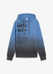 Bluza z kapturem z czystej bawełny. Niebieskie bluzy męskie bonprix, m, bez wzorów, z bawełny, z kapturem. Za 149.99 zł.
