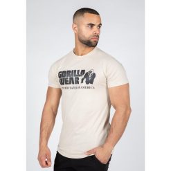 Classic Koszulka - Beżowy. Brązowe koszulki sportowe męskie GORILLA WEAR, bez wzorów, z bawełny, bez kołnierzyka, bez ramiączek, na fitness i siłownię. Za 216.00 zł.