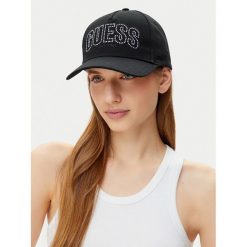 Czapka z daszkiem Guess. Czarne czapki i kapelusze damskie Guess, z aplikacjami. Za 79.99 zł.