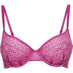 Biustonosz bonprix fuksja. Czerwone biustonosze bonprix, w koronkowe wzory, z koronki. Za 27.99 zł.