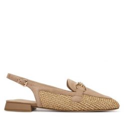 Baleriny Caprice. Brązowe baleriny damskie Caprice, bez wzorów, bez obcasa. Za 299.99 zł.