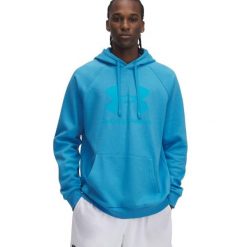 Bluza męska Under Armour Rival Fleece Logo HD. Niebieskie bluzy męskie Under Armour, m, bez wzorów, bez kaptura. Za 178.86 zł.