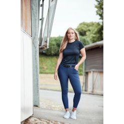 Damskie spodnie jeździeckie z pełnym lejem Catago Rihanna. Niebieskie spodnie sportowe damskie CATAGO, s, bez wzorów, do jazdy konnej. Za 508.50 zł.