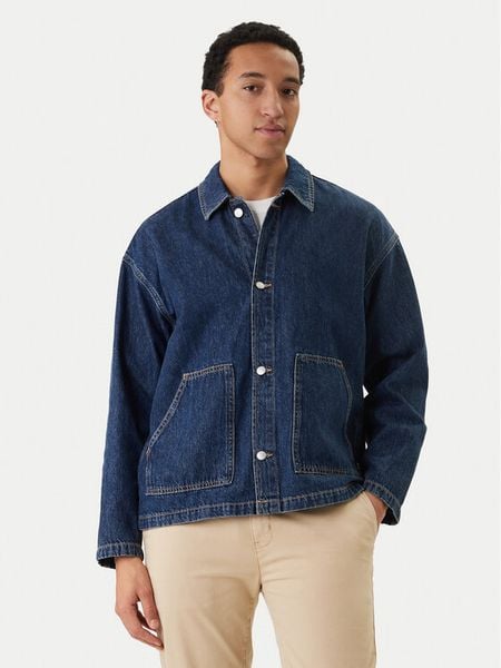 Jack & Jones Koszula jeansowa Cambridge 12293585 Granatowy Oversize. Niebieskie koszule męskie Jack & Jones, m, bez wzorów, z bawełny, bez kołnierzyka, bez ramiączek. Za 134.99 zł.