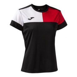 Damski jersey Joma Crew V. Czarne koszulki sportowe damskie Joma, bez wzorów, z jersey, sportowe, bez kołnierzyka. Za 69.79 zł.