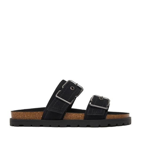 Klapki DeeZee. Czarne klapki damskie DeeZee, bez wzorów, bez obcasa. Za 139.99 zł.