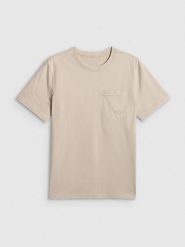 4F T-shirt regular gładki męski - beżowy S. Brązowe t-shirty męskie 4f, m, bez wzorów, z bawełny, bez kołnierzyka. Za 79.99 zł.