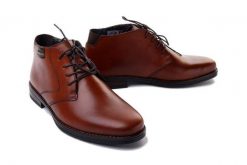 RIEKER 10301-24 brown, botki męskie. Brązowe botki męskie Rieker, na zimę, bez wzorów, bez zapięcia. Za 459.90 zł.