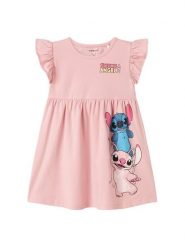 NAME IT Sukienka codzienna 13242968 Różowy Regular Fit. Czerwone sukienki dla dziewczynek Name it, bez wzorów, z bawełny, bez ramiączek. Za 59.99 zł.
