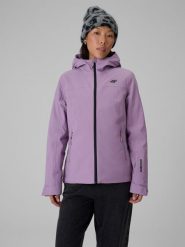 4F Kurtka zimowa membrana 5000 damska - fioletowa XL. Fioletowe kurtki sportowe damskie 4f, na zimę, m, bez wzorów, bez kaptura, trekkingowe. Za 349.99 zł.