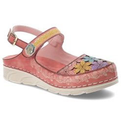 Sandały damskie Laura Vita, cholewka ze skóry naturalnej zapinane na rzep eleganckie na wygodnej podeszwie, różowe, Dorry 32 AJ1819-B12. Czerwone klapki damskie Laura Vita, z aplikacjami, ze skóry, bez obcasa, bez zapięcia. Za 309.00 zł.