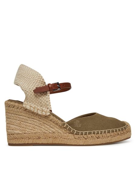 LAUREN RALPH LAUREN Espadryle Robby 802966885001 Khaki. Brązowe sandały damskie Lauren Ralph Lauren, bez wzorów, z materiału, bez obcasa, bez zapięcia. Za 479.99 zł.