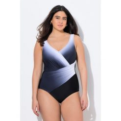Damski Strój kąpielowy cieniowanie miękkie miseczki drapowanie. Czarne kostiumy jednoczęściowe damskie Ulla Popken, plus size, bez wzorów, z elastanu, sportowe, plus size, do pływania. Za 294.99 zł.
