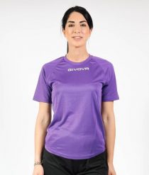 Koszulka piłkarska dla dzieci Givova One. Fioletowe t-shirty dla chłopców Givova, bez wzorów, z materiału, bez ramiączek. Za 52.75 zł.