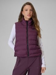4F Bezrękawnik z wypełnieniem syntetycznym damski - fioletowy XXL. Fioletowe kurtki damskie 4f, xxl, bez wzorów, z materiału, bez kaptura. Za 199.99 zł.