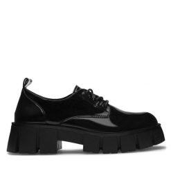 Oxfordy Jenny Fairy. Czarne półbuty damskie Jenny Fairy, bez wzorów, bez obcasa, bez zapięcia. Za 159.99 zł.