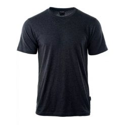 Koszulka męska Hi-Tec Plain - ciemnoszara, Rozmiar M. Szare buty sportowe męskie Hi-tec, m, bez wzorów, z bawełny, klasyczne, bez kołnierzyka. Za 34.99 zł.