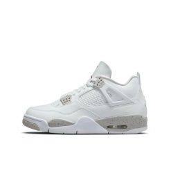 Buty do chodzenia dla dorosłych Air Jordan 4 Retro White Oreo (2021). Szare obuwie sportowe damskie Jordan, bez wzorów, ze skóry, trekkingowe, Inne modele. Za 2,863.25 zł.