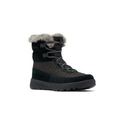 COLUMBIA Buty zimowe damskie Slopeside Peak Luxe black graphite-37.5. Czarne obuwie sportowe damskie Columbia, bez wzorów, do biegania. Za 509.15 zł.