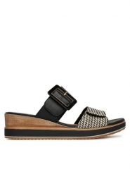 Remonte Klapki CEO-D6463-03 Czarny. Czarne klapki damskie Remonte, bez wzorów, ze skóry, bez obcasa. Za 349.99 zł.