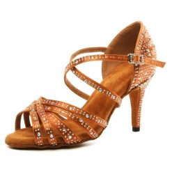 Buty taneczne high heels bachata kizomba Burtan Santiago. Brązowe obuwie sportowe damskie BURTAN, bez wzorów, na jogę i pilates. Za 299.00 zł.