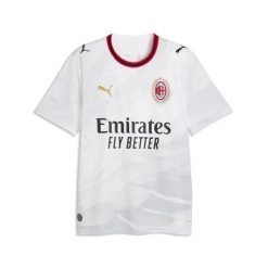 Koszulka wyjazdowa AC Milan 2026/27. Białe koszulki sportowe męskie Puma, xs, bez wzorów, z dresówki, bez kołnierzyka, bez ramiączek, do piłki nożnej. Za 431.00 zł.