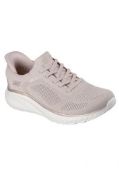 Buty SKECHERS BOBS SQUAD CHAOS Rose. Brązowe obuwie sportowe damskie Skechers, bez wzorów, z materiału, do biegania. Za 314.99 zł.